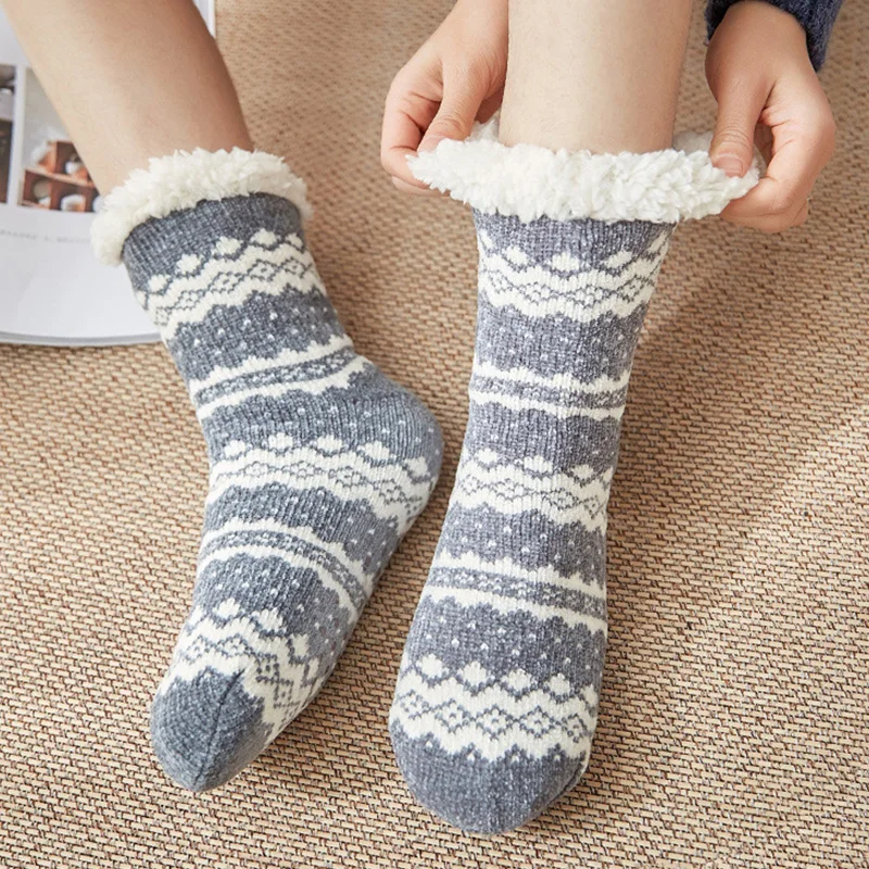 

Socks Women's Winter Slippers Plush Warm Suede Socks Slippers Lovely Fur Home Slippers Matura Non Slip Fuzzy New Socks
