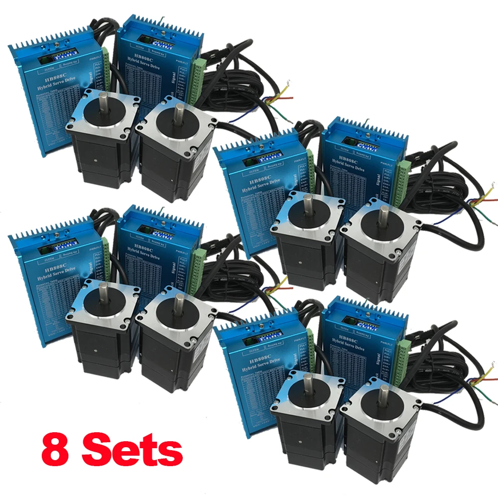 8 шт. комплект Драйвер шагового двигателя Nema23 2 нм с замкнутым контуром вал 57 мм