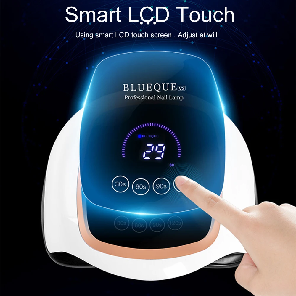 УФ лампа для сушки гель лака ногтей с сенсорным ЖК дисплеем 168 Вт|Сушилки ногтей| |