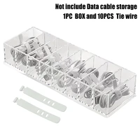 home management protective save space multipurpose data cable storage box office transparent visual large capacity with tie wire