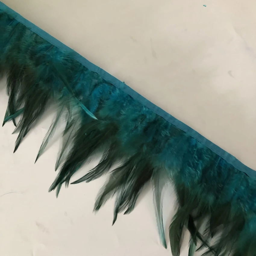 

Asia Ra 10M 12-15 CM Width Rooster Hackle Feather Trims Natural Chicken Feather boa Fringes Sewing On Satin Ribbons DIY Jewelry