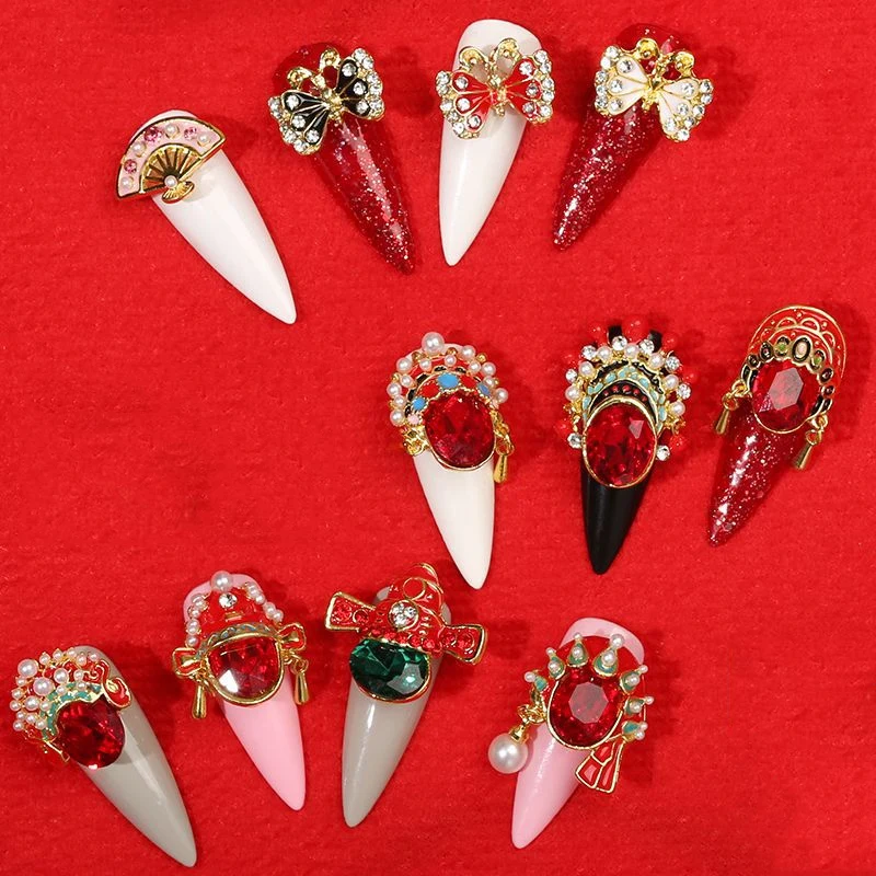 5 шт китайская драма кисточка украшения для ногтей опера 3D сплав Стразы УФ
