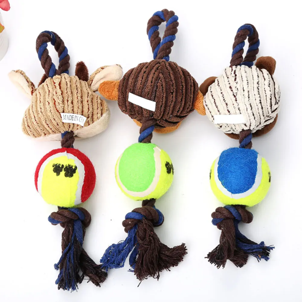 Жевательная игрушка для собак в форме животных хлопковые веревки теннисная