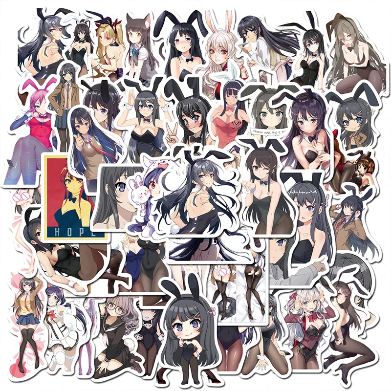 

50PCS Bunny girl Stickers Crafts And Scrapbooking stickers book Decorative sticker DIY Stationery