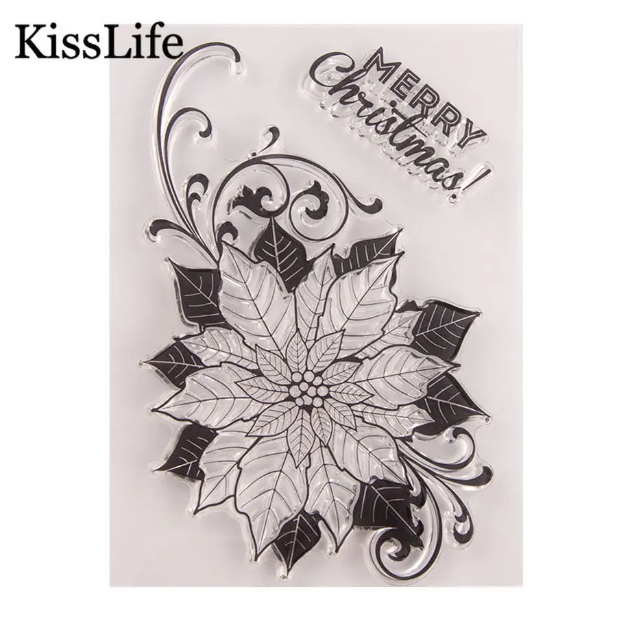 Красивые маргаритки цветы листья рождественские буквы прозрачные штампы для