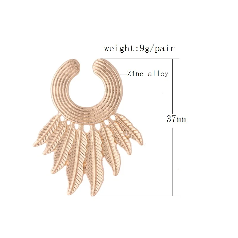 

NeeFuWoFu Flower earrings Leaves Crescent Earring Flash Printed Metal for Woman Ear Large Brinco Printing Oorbellen Earrings