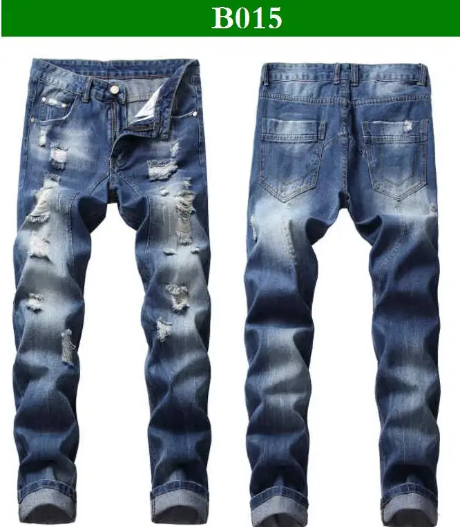 2021 Multi-Style Male Denim Retro Ripped Jeans Personalized 3D Printed Jeans Camouflage Straight-Leg Jeans