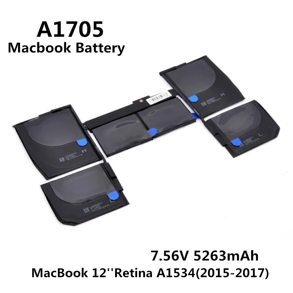100% Оригинальный 7 56 в 5263 мАч ноутбук A1705 аккумулятор для Apple MacBook 12 дюймов Retina A1534