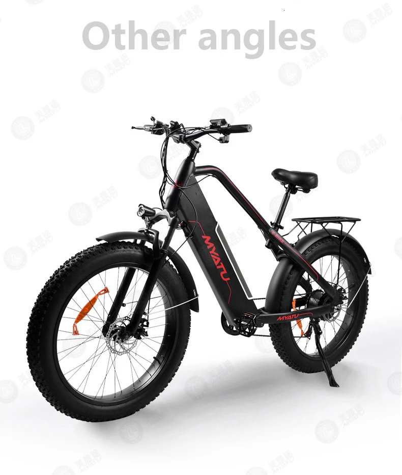MYATU SHIMANO 7 скоростной горный электровелосипед для взрослых, мощный электровелосипед, 48 В, 500 Вт, 12Ач, 26 дюймов, 4,0 электродвигатель, электровелосипед