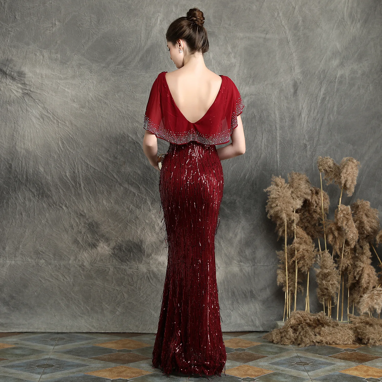 

Sladuo 2021 New Luxury Formal Celebrity Dress Mermaid Sweetheart Tassel Rhinestone Sexy Long Evening Dress Red Carpet Dress