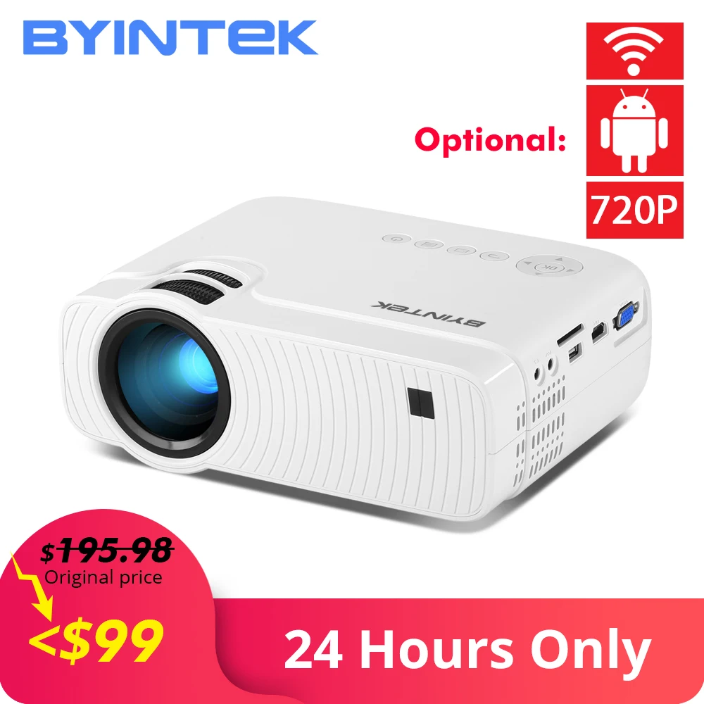 Распродажа BYINTEK SKY K2 обновление 1280x720 150 дюймов светодиодный мини микро Портативный видео HD проектор для игрового кино 1080P кино