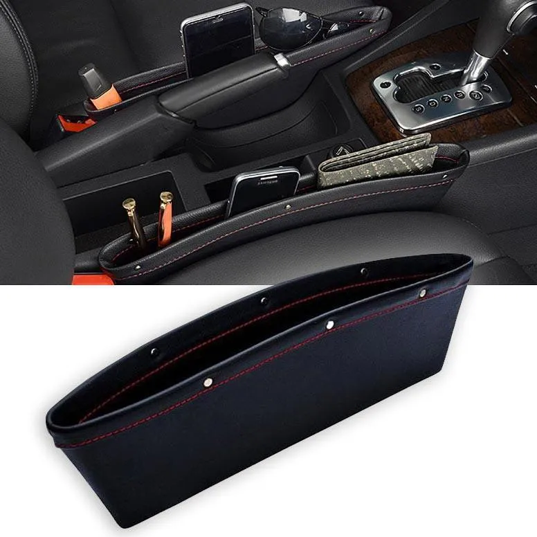 

Quality PU Leather Car Seat Side Pocket / Gap Slit Pocket Storage Organizer