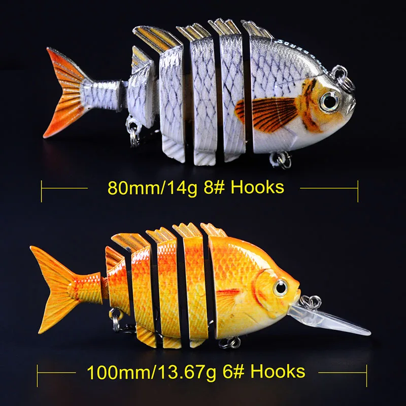

Anti-corrosion High Quality Freshwater Fishing Lure Hard Bait 6Pcs/Lot Bionic Multi-Section Plastic Fishing Mixed Bait Set