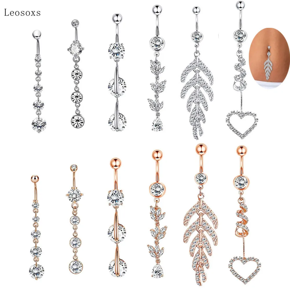 

Leosoxs 6pcs Explosive Personalized Zircon Combination Set Belly Button Piercing Jewelry