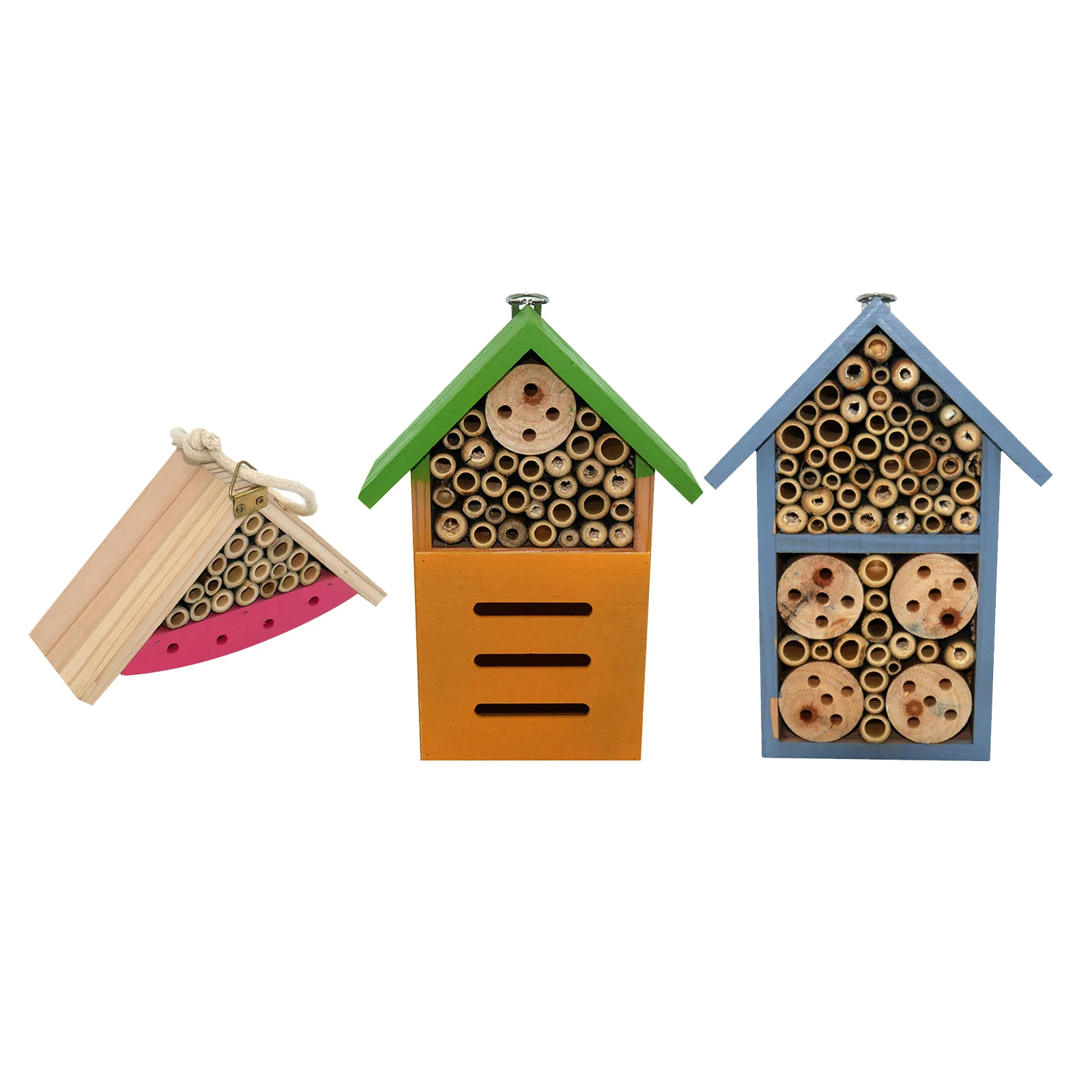 

Wooden Insect Bee House Natural Wood Bug Hotel Shelter Garden Nest Box Decor