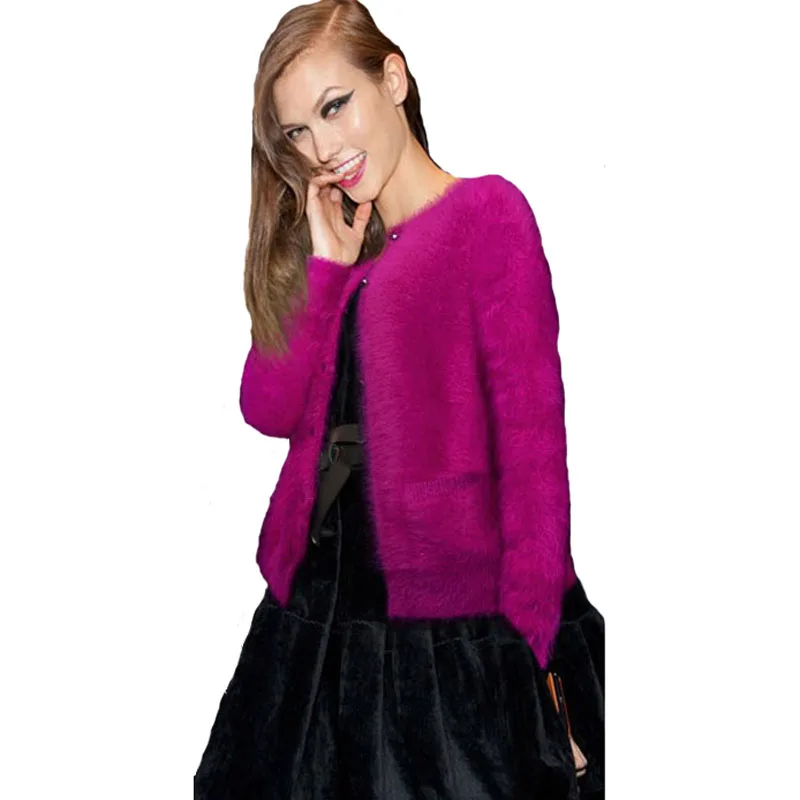 Норка LOVELYDONKEY кашемир кардиган свитер женское натуральное Норковое кашемировое