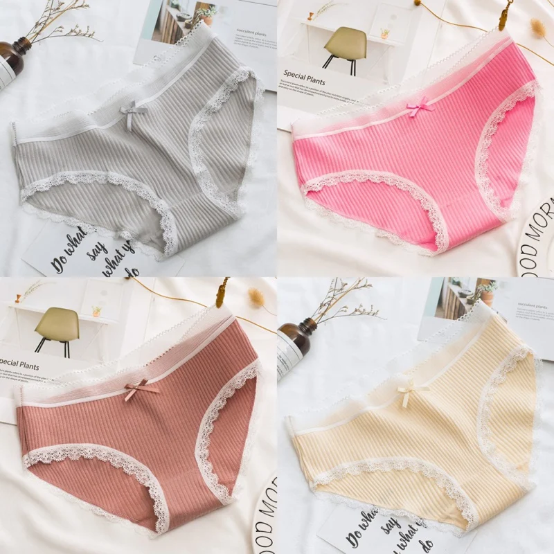 Новые трусы милые хлопковые платья с бантом простые женские кружевные для