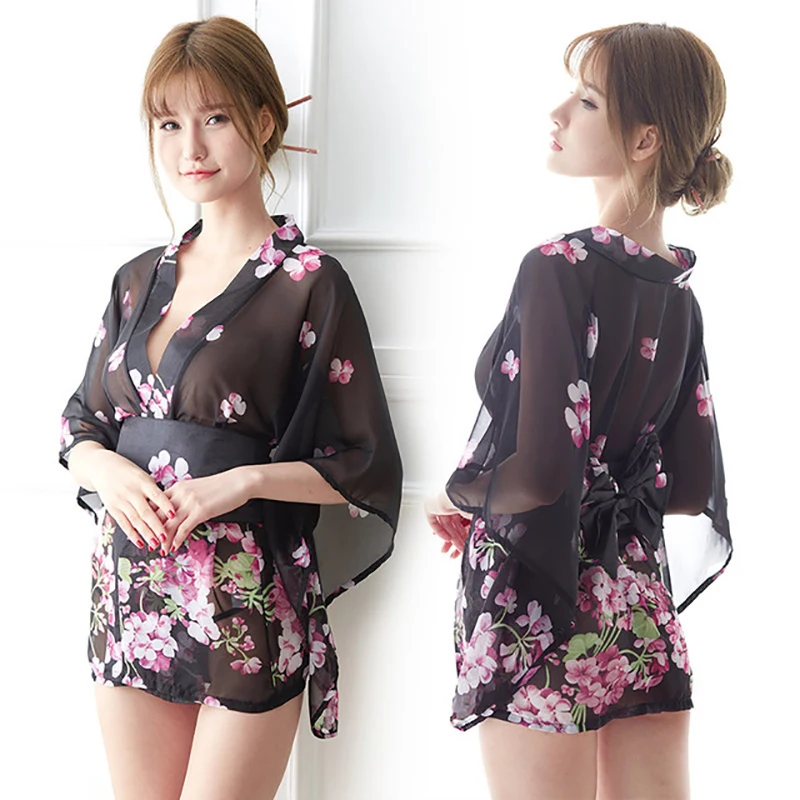 Шифоновое кимоно OMYSKY в японском стиле Униформа сексуальная комбинация горячее