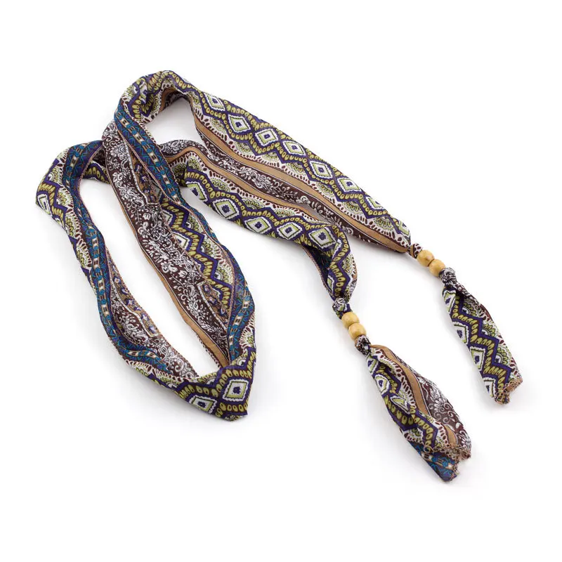 

Designer Luxury Fashion Ladies Scarf Strap Silk Waist Sweet with Dress Folk Style Decorative Waist Chain Belts for Women