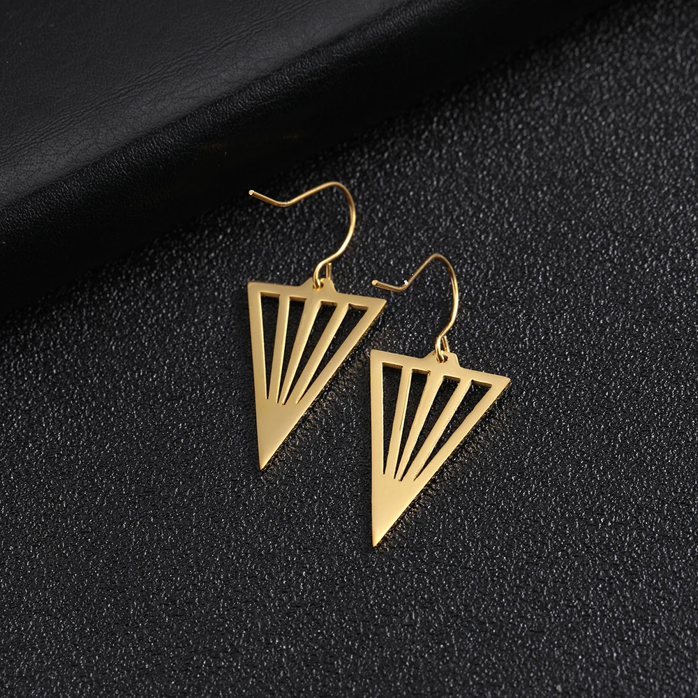 Корейские перевернутые треугольные серьги Sipuris из нержавеющей стали для женщин