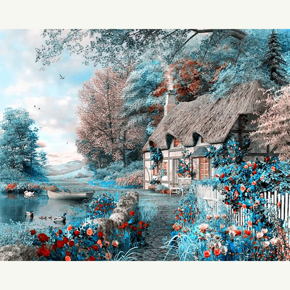 Полный Круглый дрель вышивки крестом домашний декор С алмазами с изображением