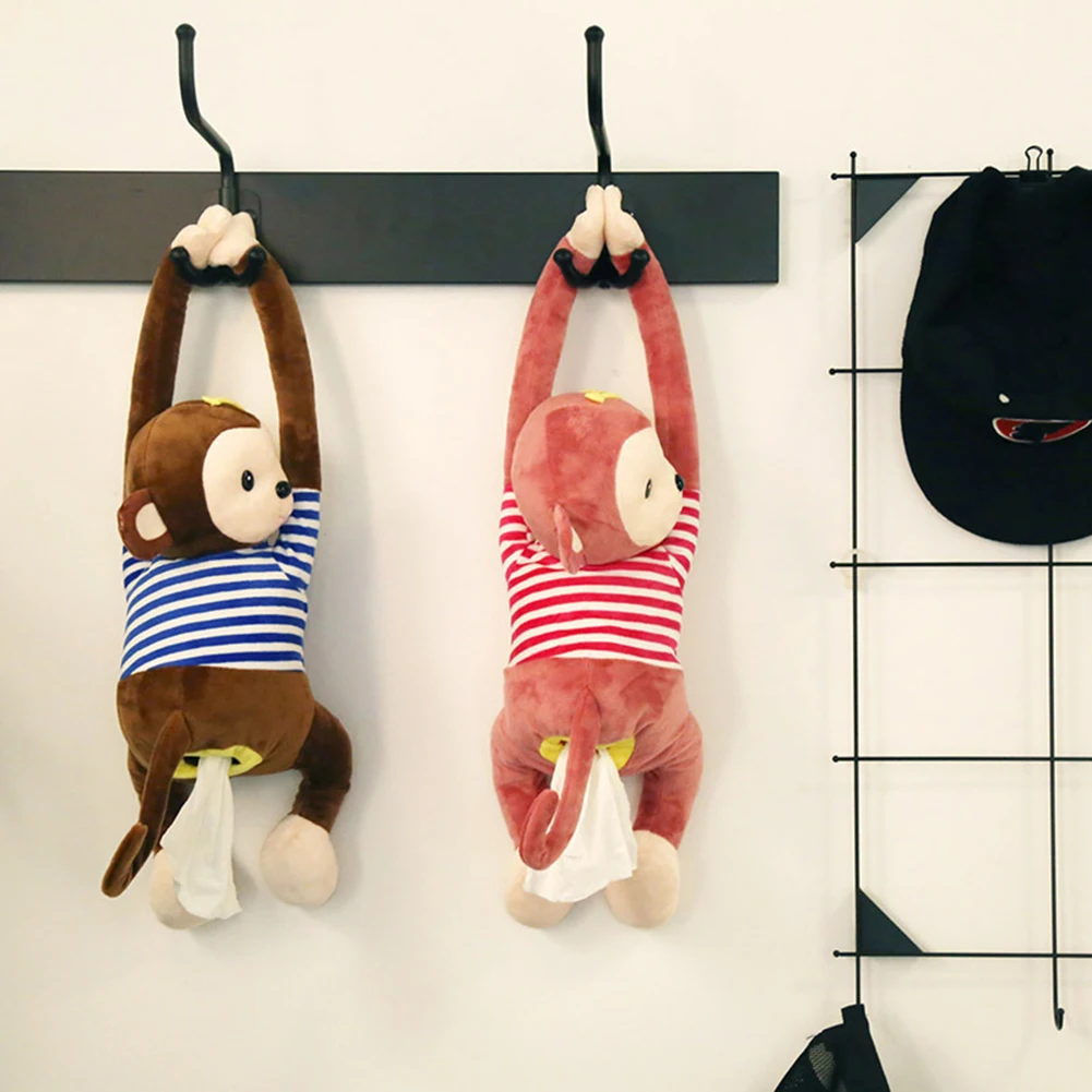 

Hot Car Cartoon Stripes Monkey Home Office Car Hanging Paper Napkin Tissue Box Cover Holder Portable Paper Box Drop Shipping
