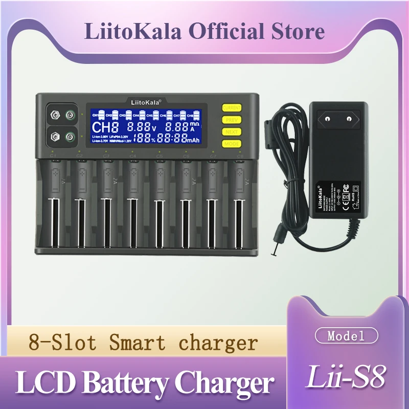Liitokala lii 500 ЖК дисплей Дисплей 18650 Батарея Зарядное устройство lii500 для 17500 26650 1634014500