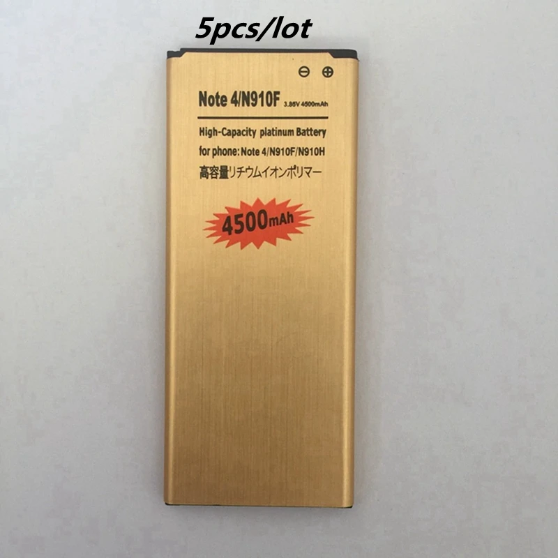 5 шт./лот для Samsung N910V батарея EB BN910BBE 4500 мАч Замена аккумуляторной батареи Galaxy Note4