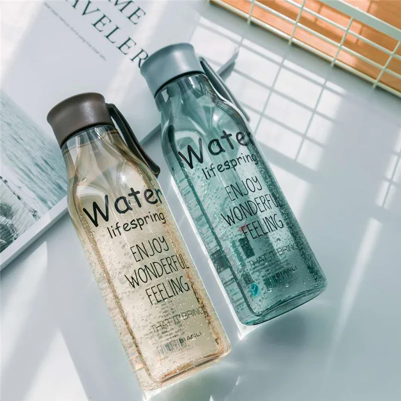 520 мл портативная Спортивная бутылка для воды Прозрачный английский узор