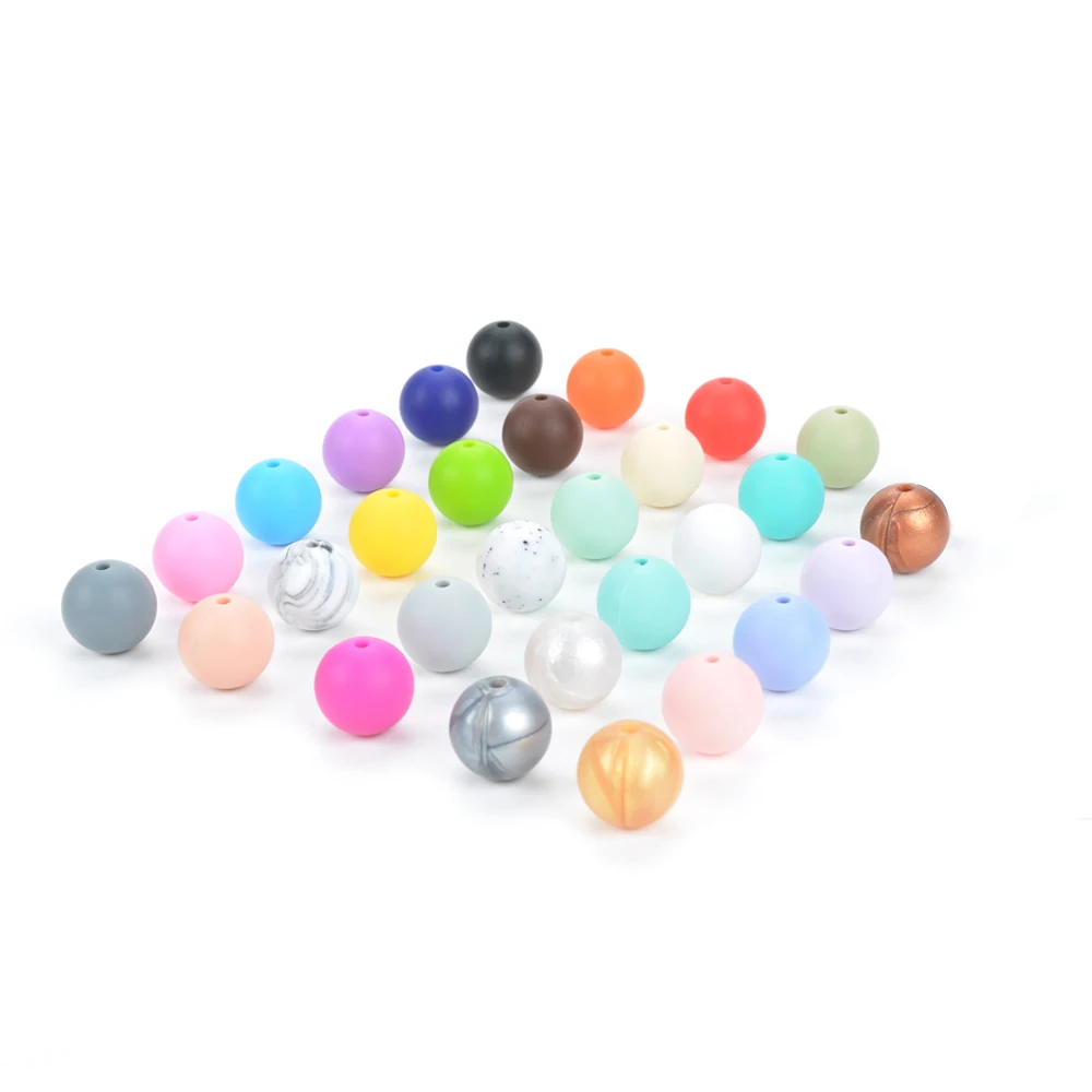 Multicolor LOFCA 50 шт./партия 9 мм Силиконовые Бусы Длинные Прорезыватели для зубов еда без бисфенола-а класс детский Прорезыватель жевательные DIY ювелирные изделия ожерелье изготовление - Цвет: Multicolor