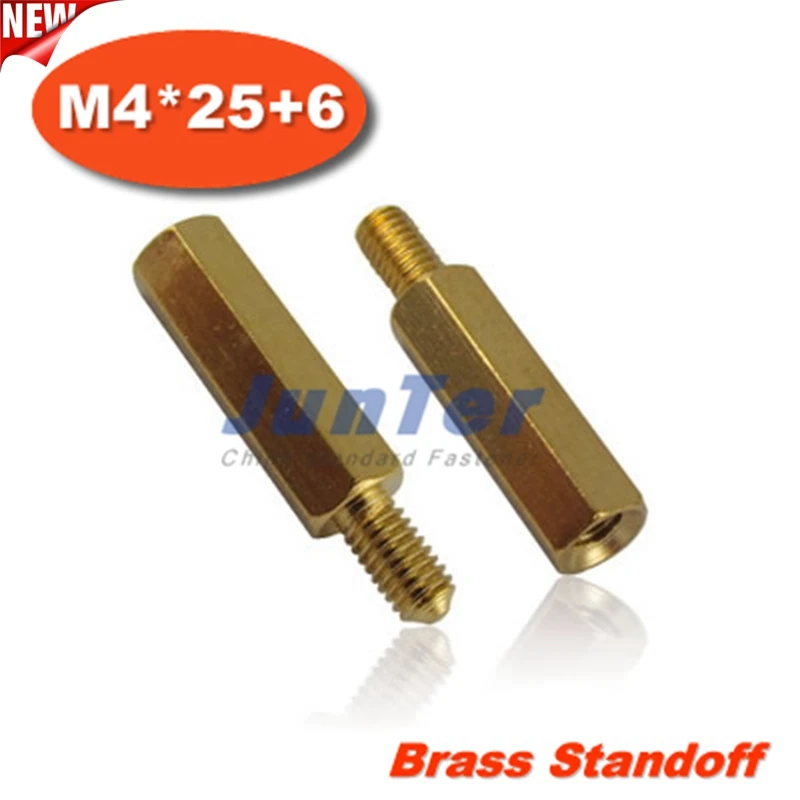 

100pcs/lot Brass Standoff Spacer M4 Male x M4 Female -25mm