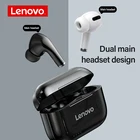 Беспроводная Bluetooth-гарнитура Lenovo Lp1s, водонепроницаемая IPX4, TWS-наушники со встроенным микрофоном