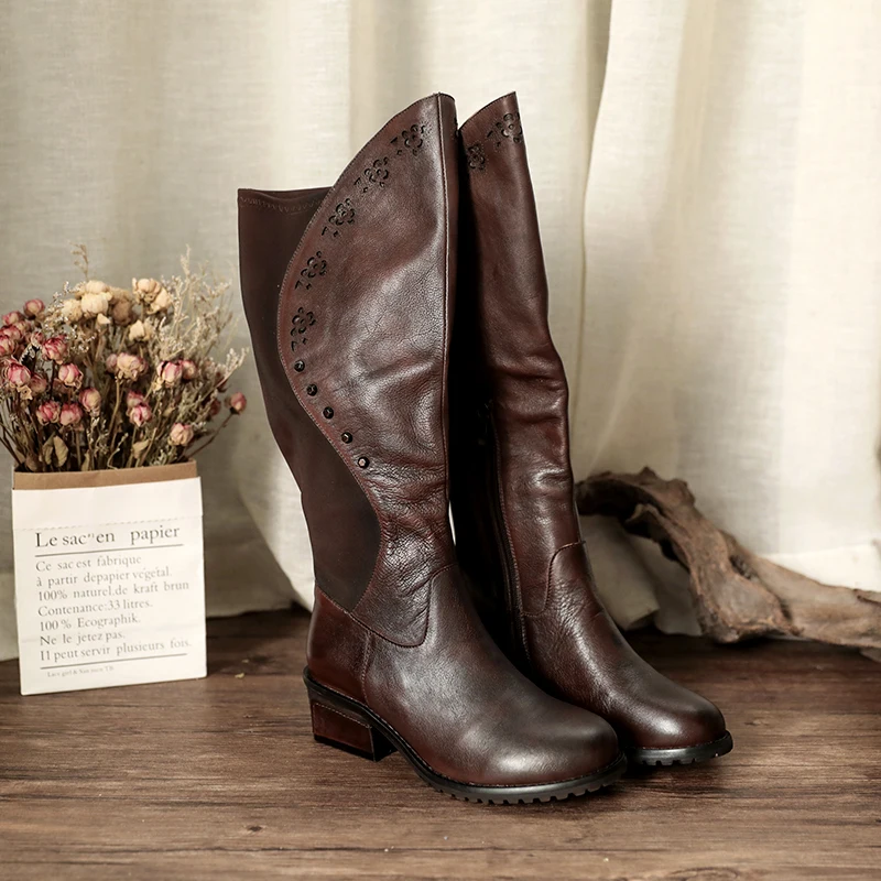 Tayunxing/обувь ручной работы из натуральной кожи на среднем каблуке Женская обувь