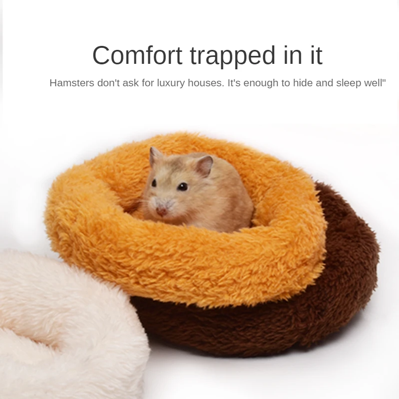 Warm Winter Hamster Nest Plush Sleeping Pad Chipmunk Dwarf Rat Chinchilla Small Animals Accessories | Дом и сад