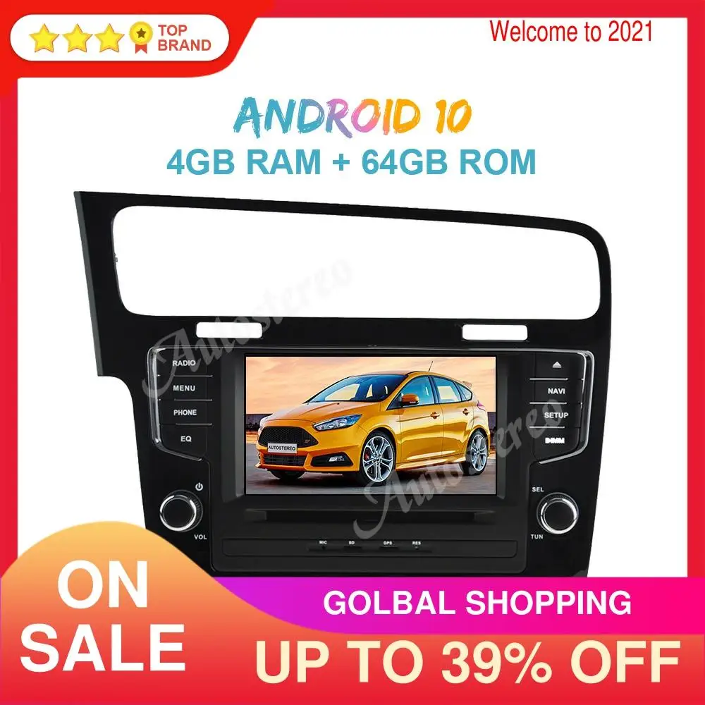 Android 9. 0 4G + 64GB телефон Volkswagen Polo 2015 10 авто стерео радио магнитофон мультимедийный