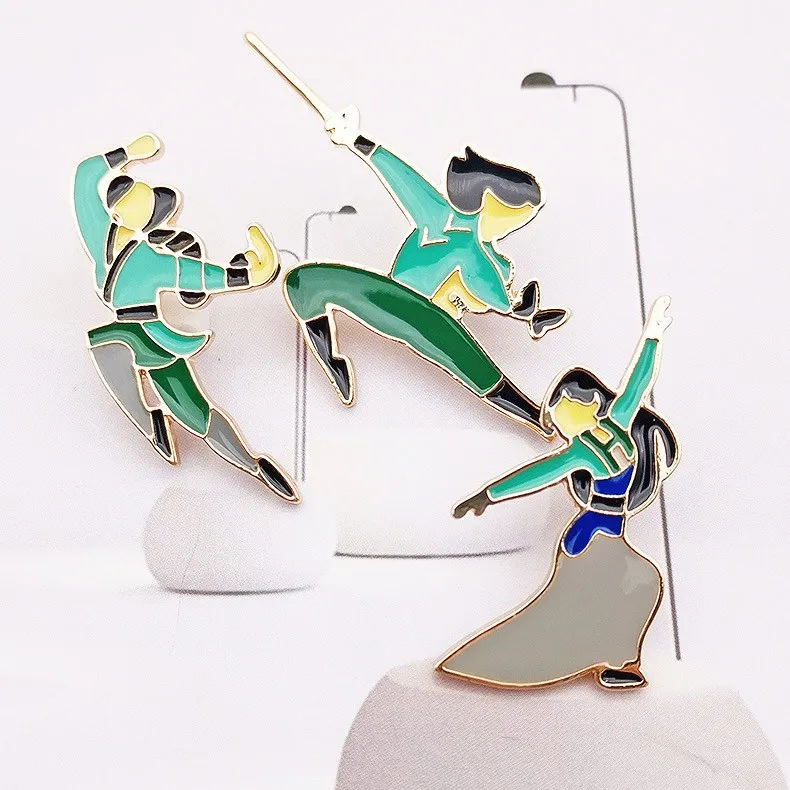 HOSENG в китайском стиле кунг фу Мулан Для женщин брошь мультфильм Эмаль Pin