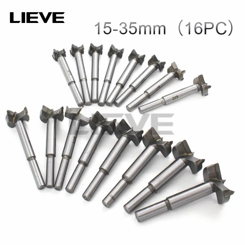 

Набор сверл, комплект из 16 насадок 15-35 мм для работ по дереву