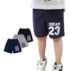 Лето 2021, спортивные шорты для мальчиков, Детские повседневные брюки с принтом Lettter для подростков, Детская Хлопковая одежда с карманами