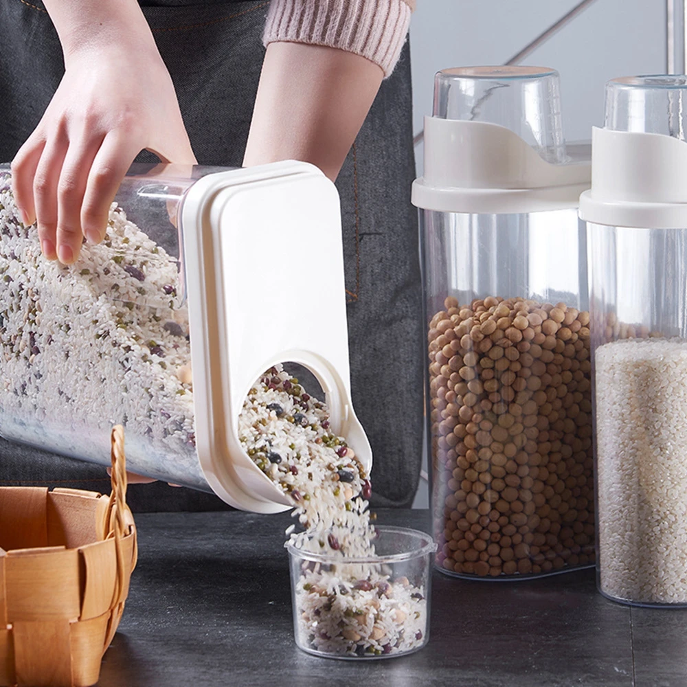 

1PC Food Storage Tank Large Capacity Multigrain Seal Pot Moistureproof Kitchen Household Food Sealed Tank Food Storage