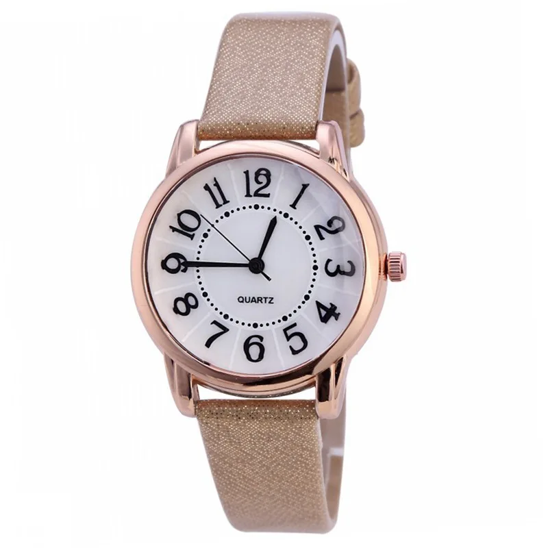 

Foreign trade fashion leather ladies watch casual simple digital Ark creative student watch wholesale