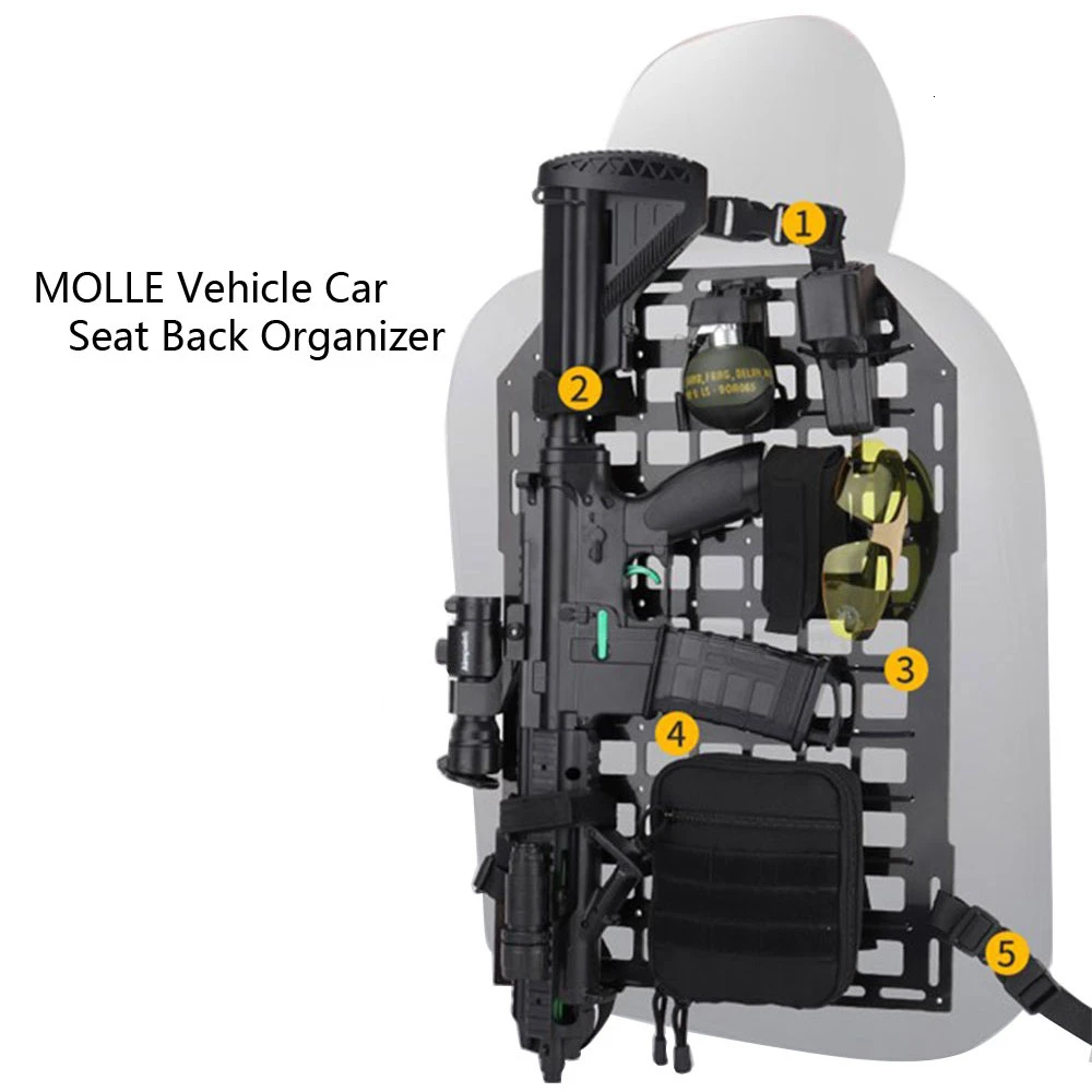 Тактическая жесткая вставная панель MOLLE автомобильный органайзер для спинки сиденья PP доска оборудование для безопасности принадлежности для страйкбола пейнтбола Охота