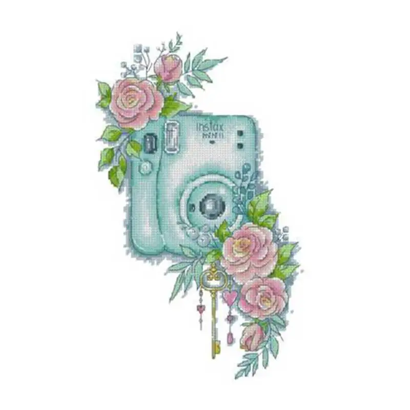 

Цветочные узоры для камеры, вышивка крестиком 11CT 14CT 18CT, наборы для китайского вышивания крестиком DIY, наборы для вышивки