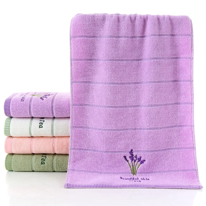 1 шт. вышитое Лавандовое 100% Хлопковое полотенце полотенца для лица и рук ванной