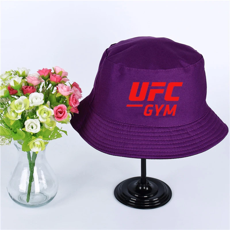 Логотип UFC летняя кепка Женская Мужская Панама, шляпа-Панама плоский солнцезащитный козырек рыбалка, рыбак шляпа - Цвет: Фиолетовый