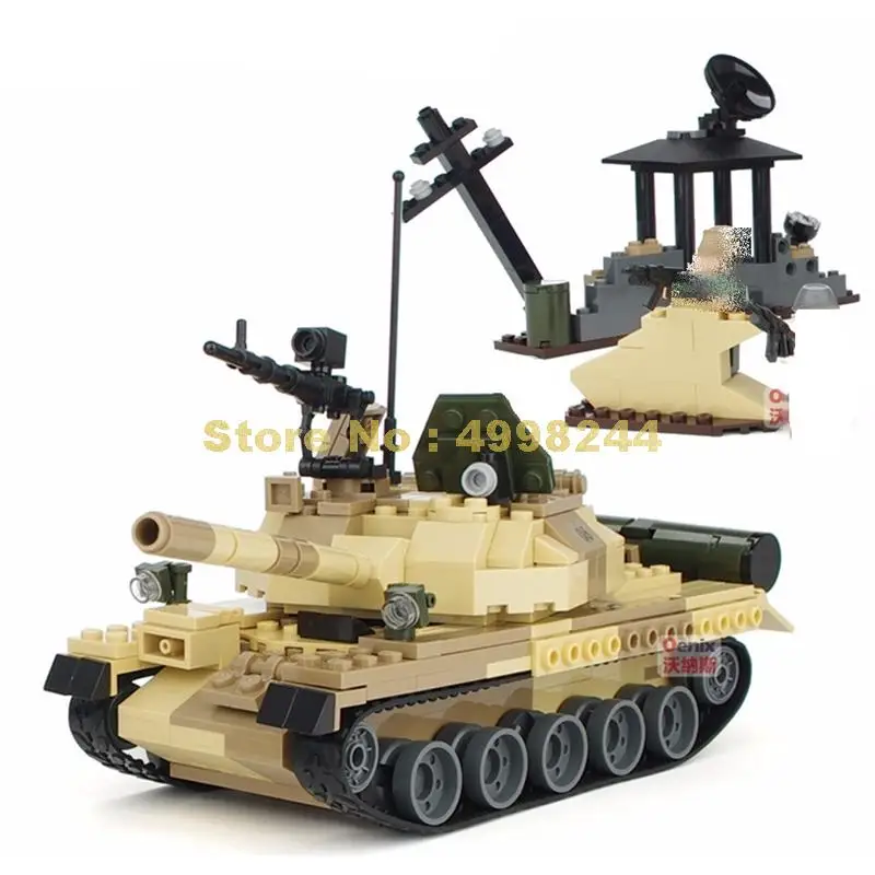 8021 372 Шт Военный t-62 танк 3 фигурки строительный блок кирпичи игрушка