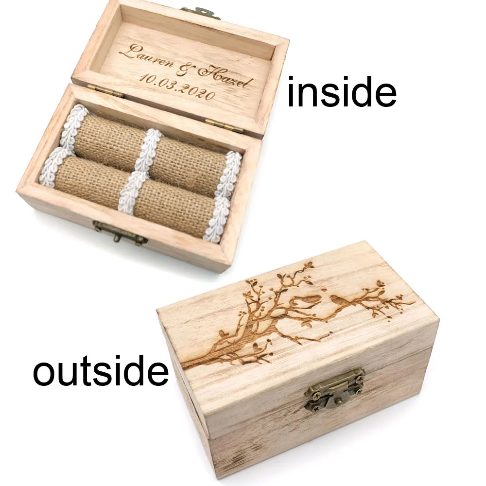 NO.2 Family Tree Wedding Ring Box,Tree Of Life Jewelry Box,Personalized Ring Box For Engagement,Custom Ring Bearer Box - Цвет: NO.2
