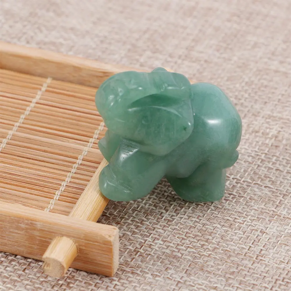 Счастливый Слон Fortune зелёный авантюрин нефрит камень Feng Shui Статуэтка женщины в