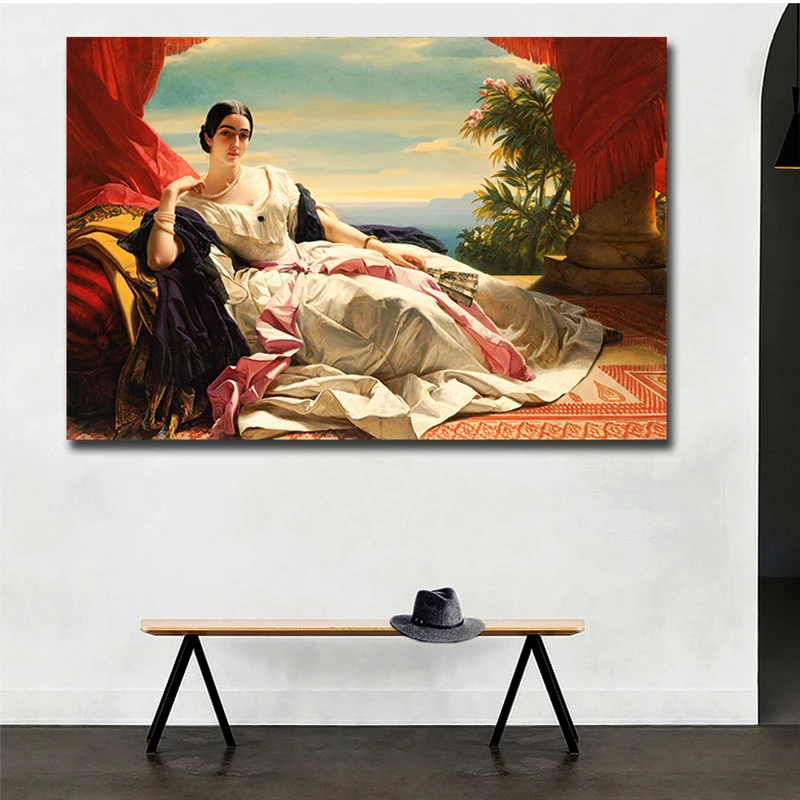 Franz Hal Famous Painting Free Shipping Classical Court Noble Women Oil Canvas Prints Art Decor Picture Home | Дом и сад