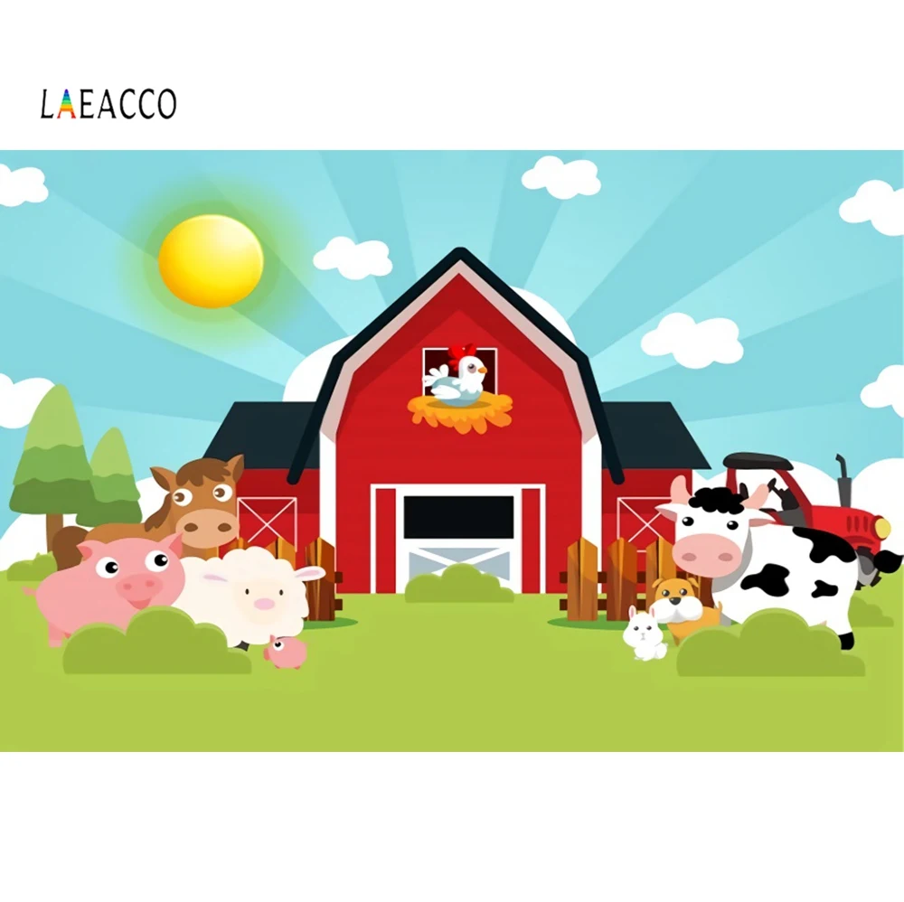 Laeacco животные с фермы сафари день рождения детский мультфильм фотосессия плакат ПОРТРЕТНАЯ ФОТОГРАФИЯ фоны для фотографий фоны