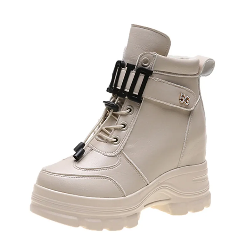 2019 г. ботильоны в стиле милитари женские осенне-зимние ботинки на толстой подошве